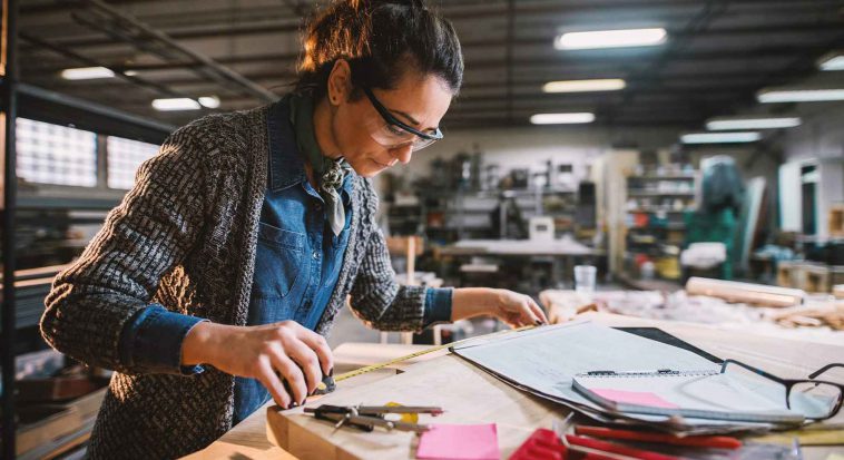 woman doing practical work