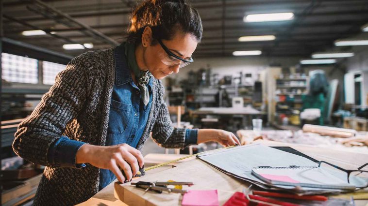 woman doing practical work